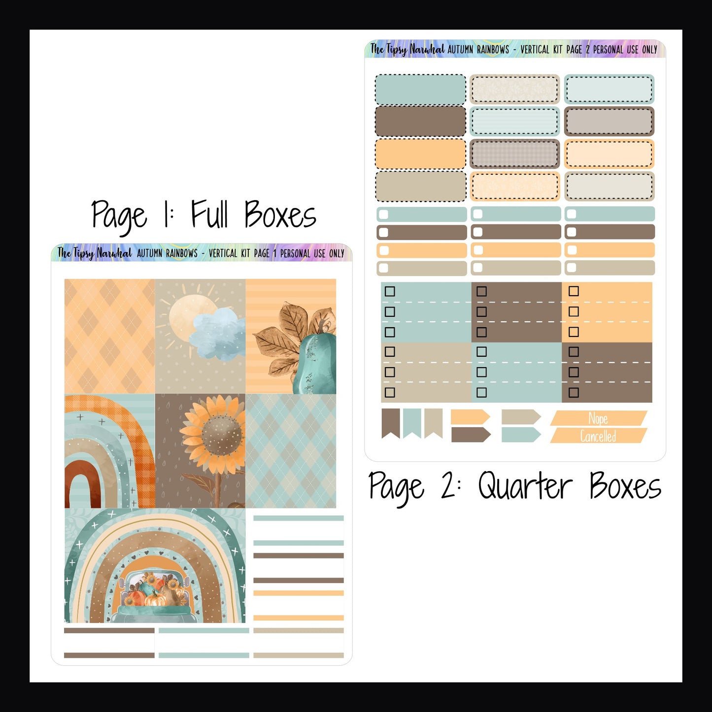Autumn Rainbows Vertical Weeklt Kit