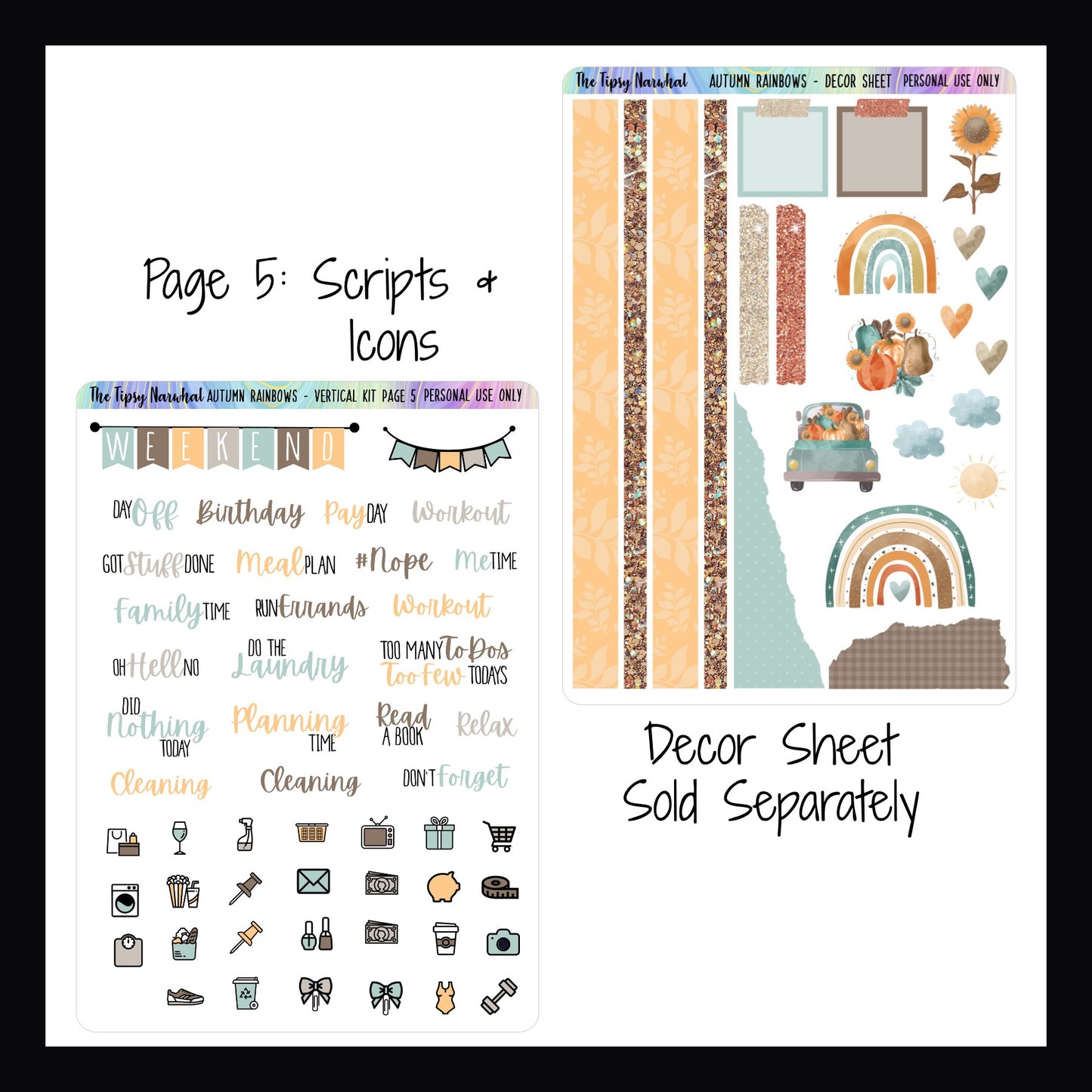 Autumn Rainbows Vertical Weeklt Kit