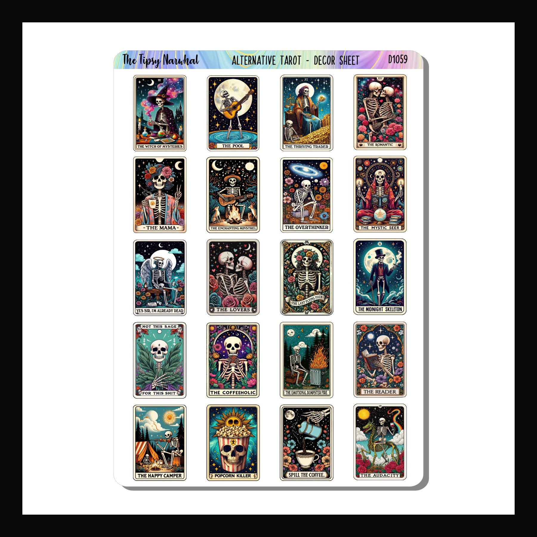 Digital Alternative Tarot Decor Sheet