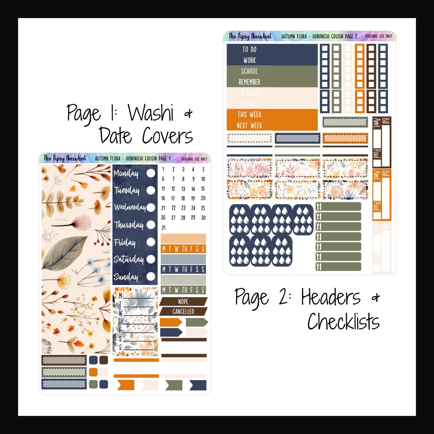 Autumn Flora Hobonichi Cousin Kit