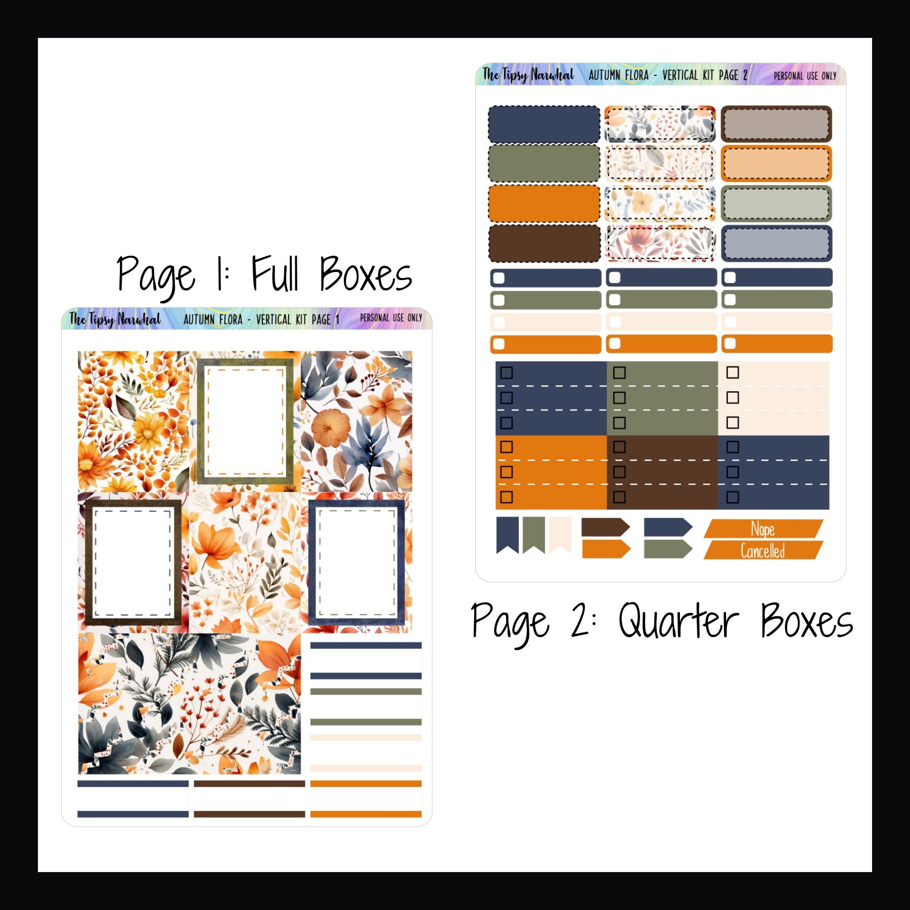 Autumn Flora Vertical Weekly Kit
