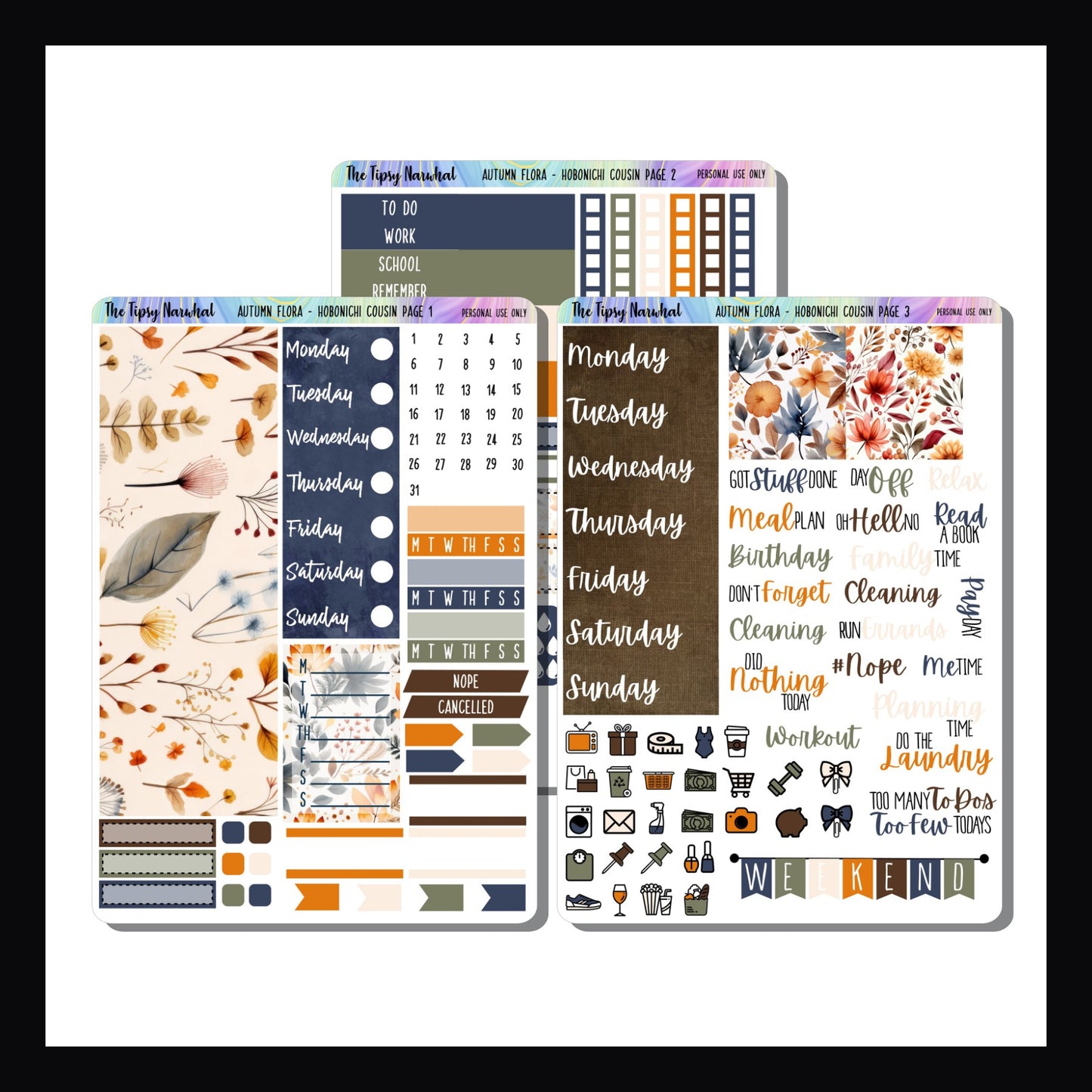 Autumn Flora Hobonichi Cousin Kit