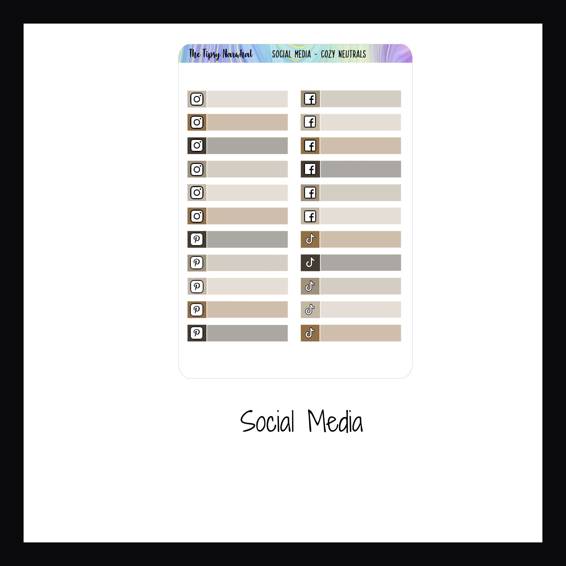 Cozy Neutras Social Media stickers.