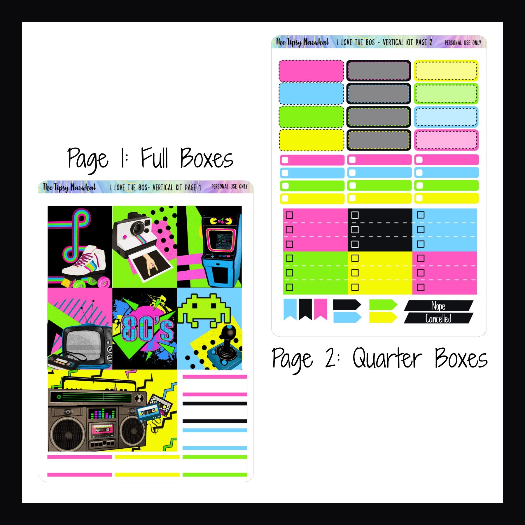 I Love the 80's Vertical Weekly Kit