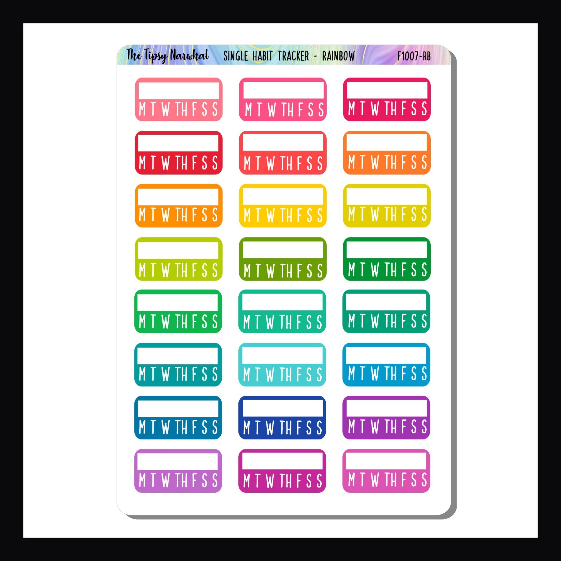 Single Habit Tracking Stickers, 1 week habit tracking, 24 habit stickers, goal setting, planner sticker, journal stickers
