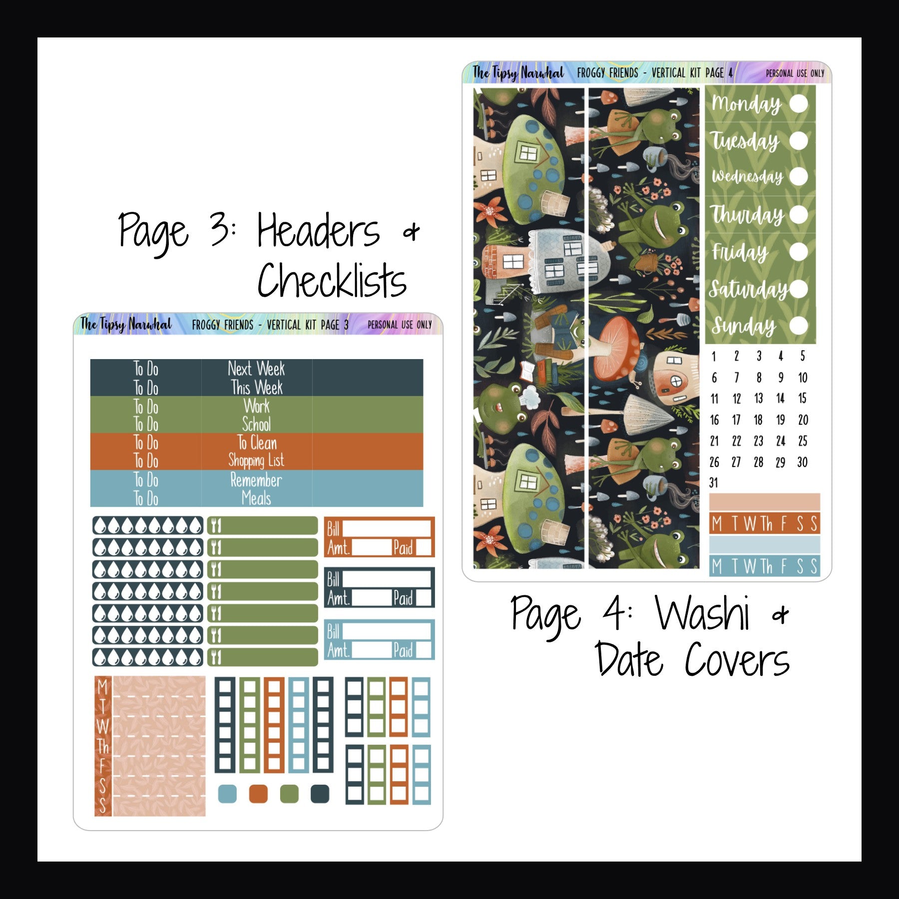 Froggy Friends Vertical Weekly Kit