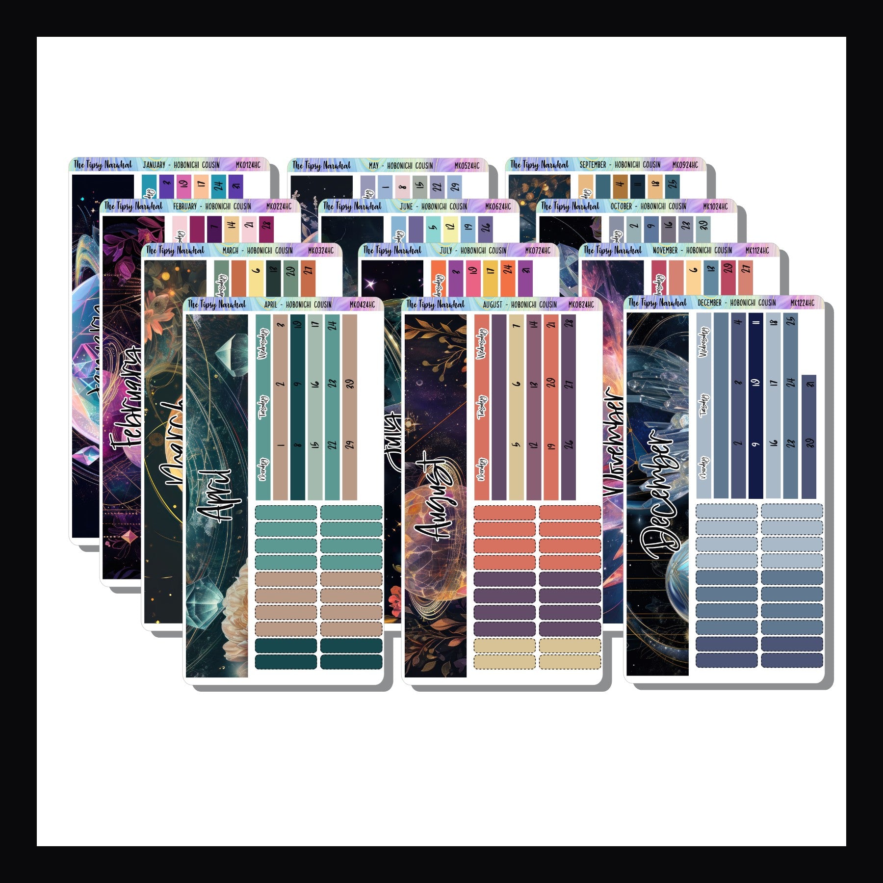 2024 Monthly Kits for Hobonichi Cousin