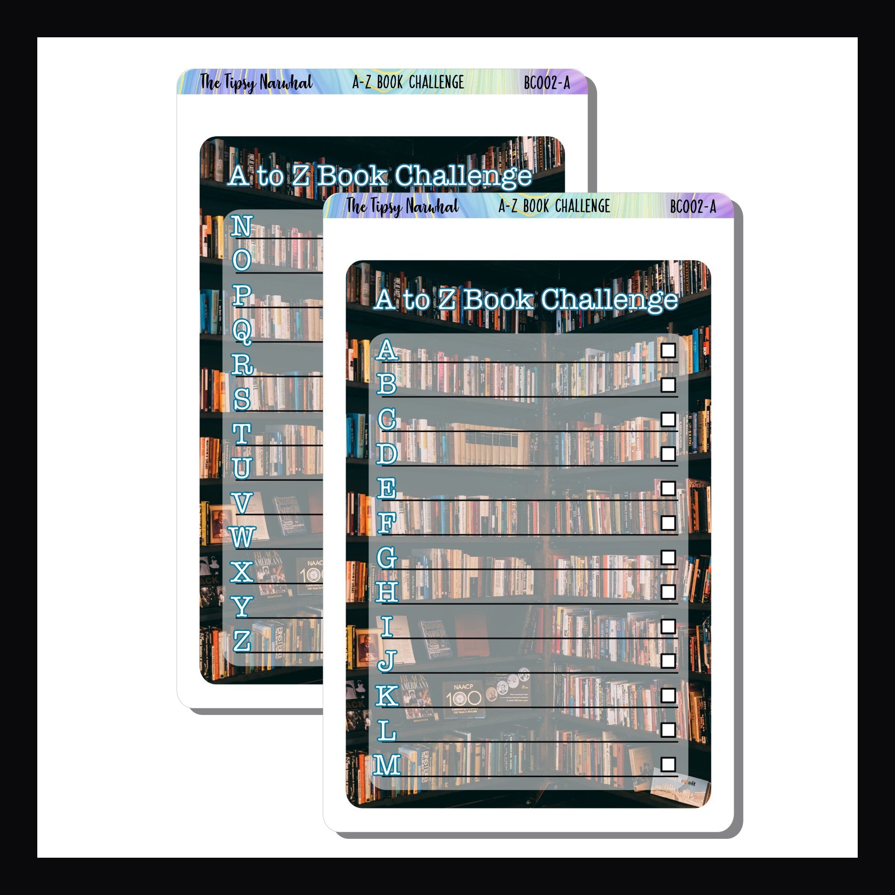 A-Z Book Challenge Stickers