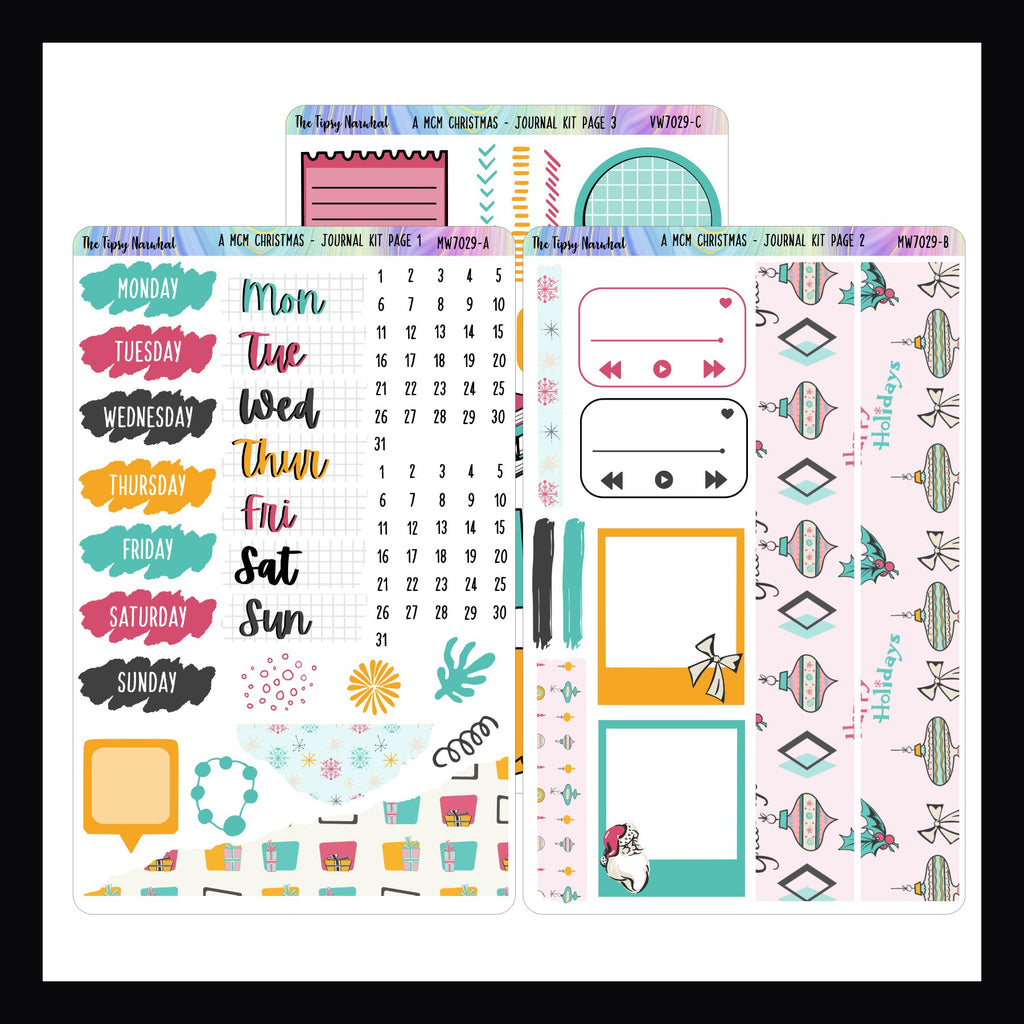 A MCM Christmas Journal Sticker Kit