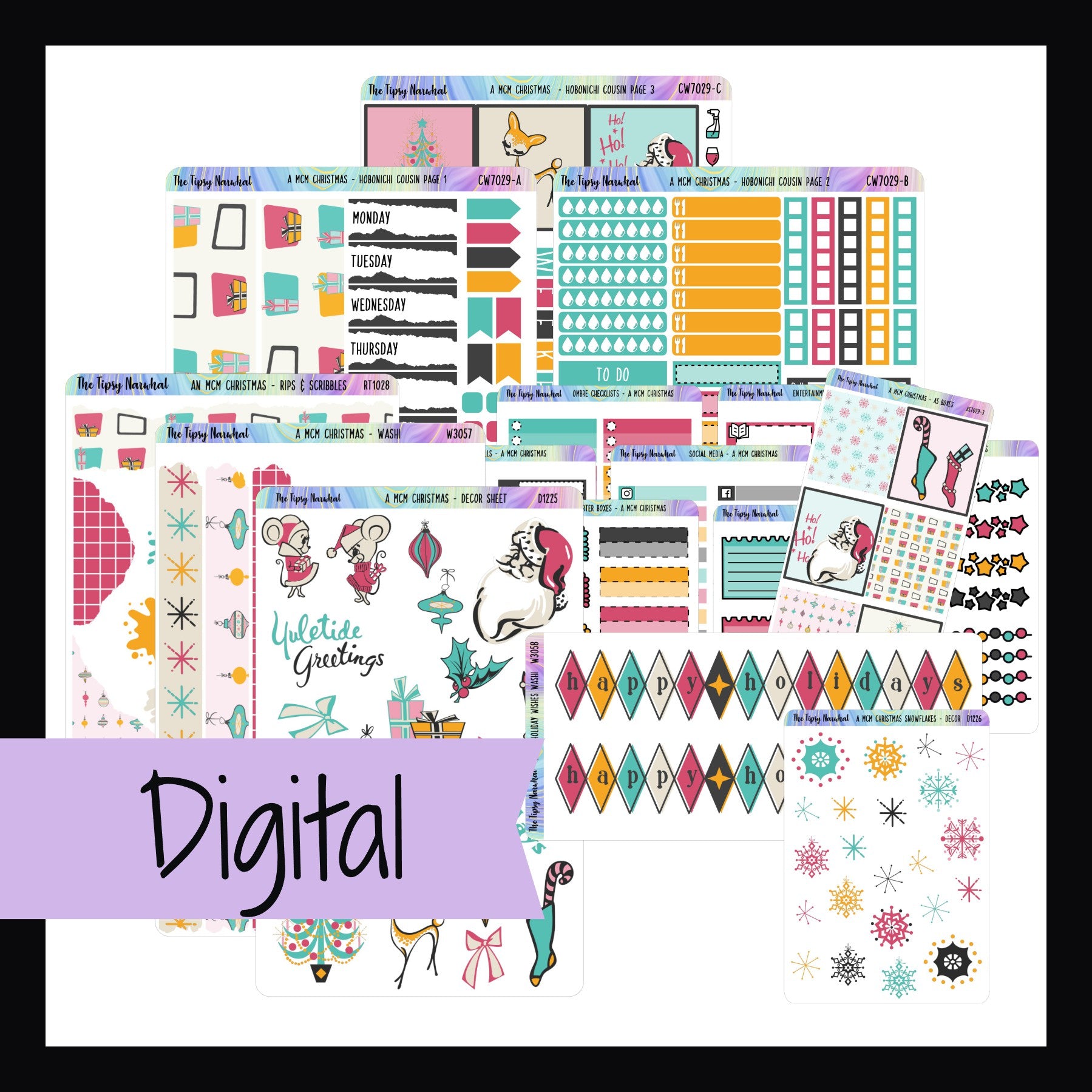 A MCM Christmas Printable Hobonichi Cousin Kit