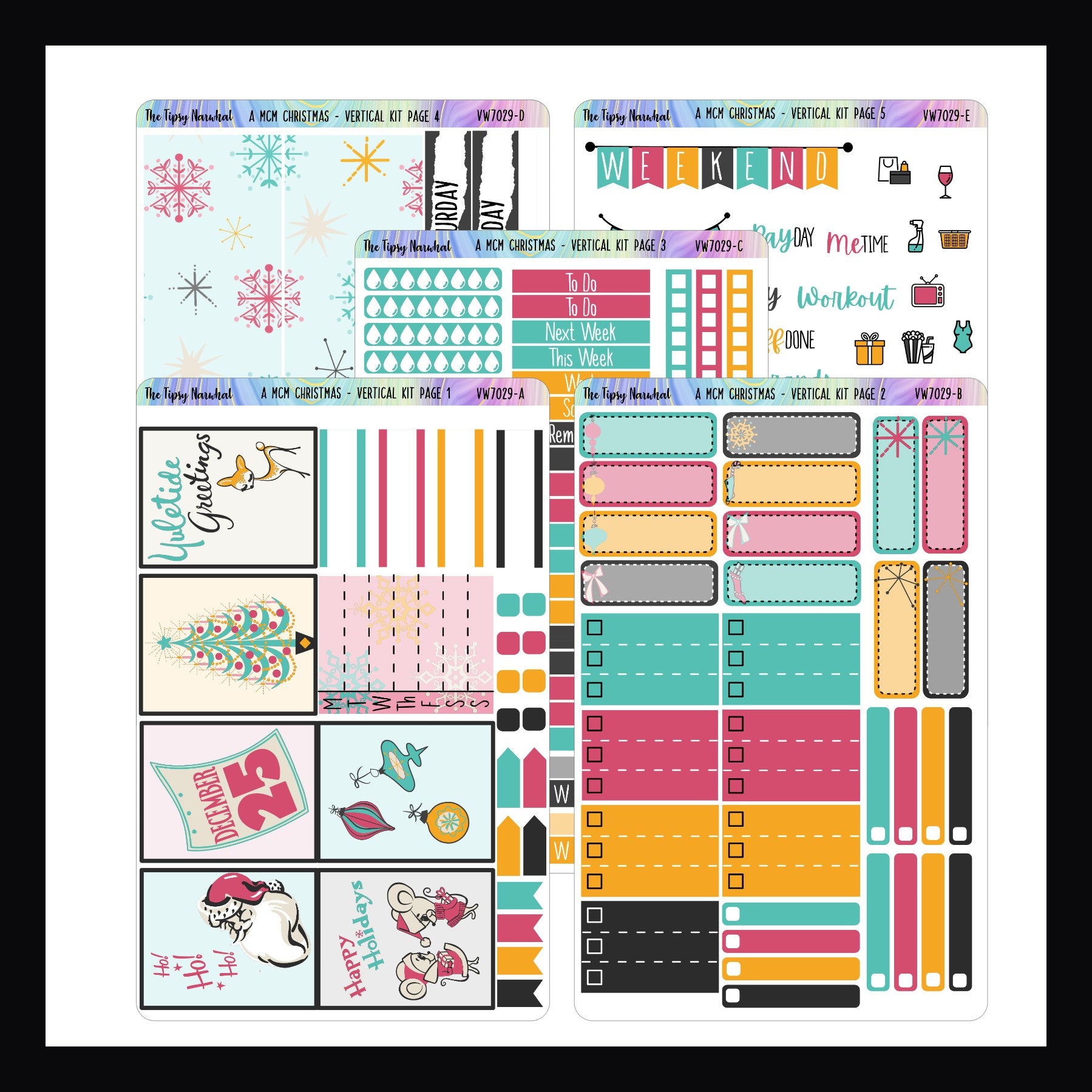 A MCM Christmas Printable Vertical Sticker Kit