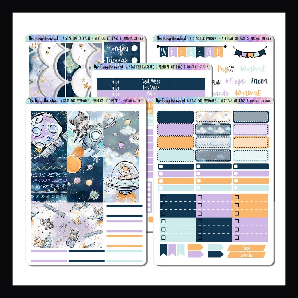 Vertical Weekly Bundle A Star For Everyone vertical weekly kit shown on a white background