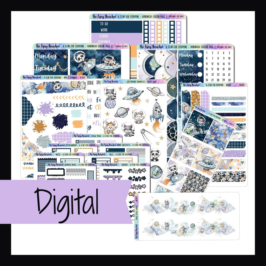 Printable Hobonichi Cousin Kit - A Star For Everyone collection shown on a white background.