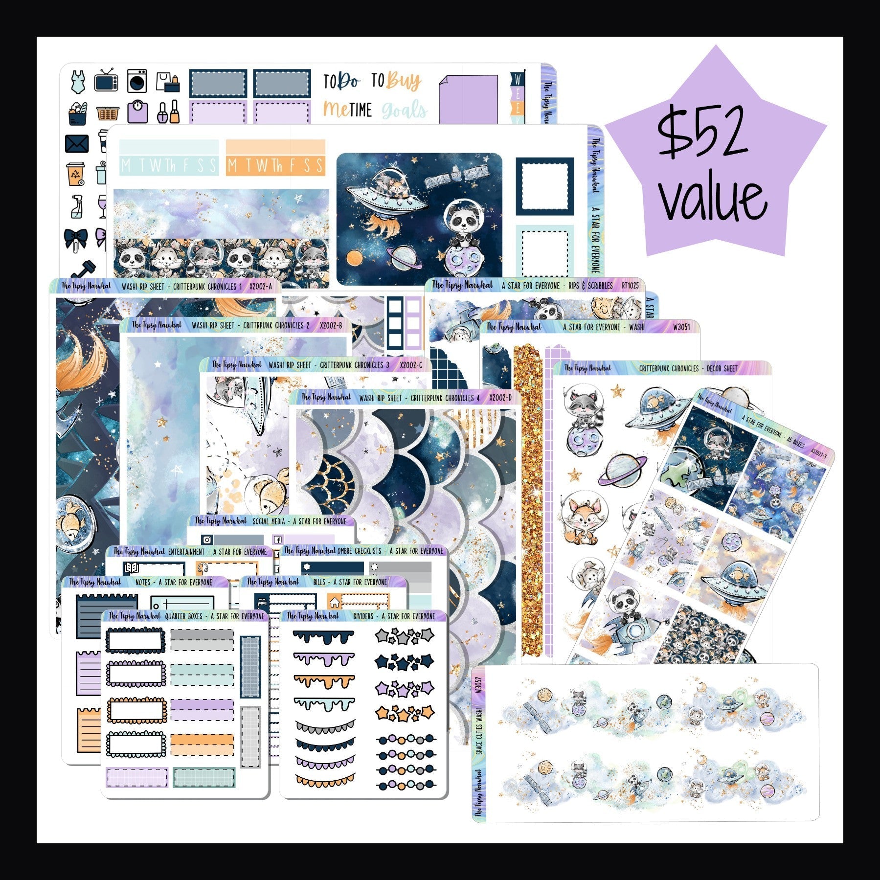 Hobonichi Weeks Bundle - A Star For Everyone the full collction shown on a white background.