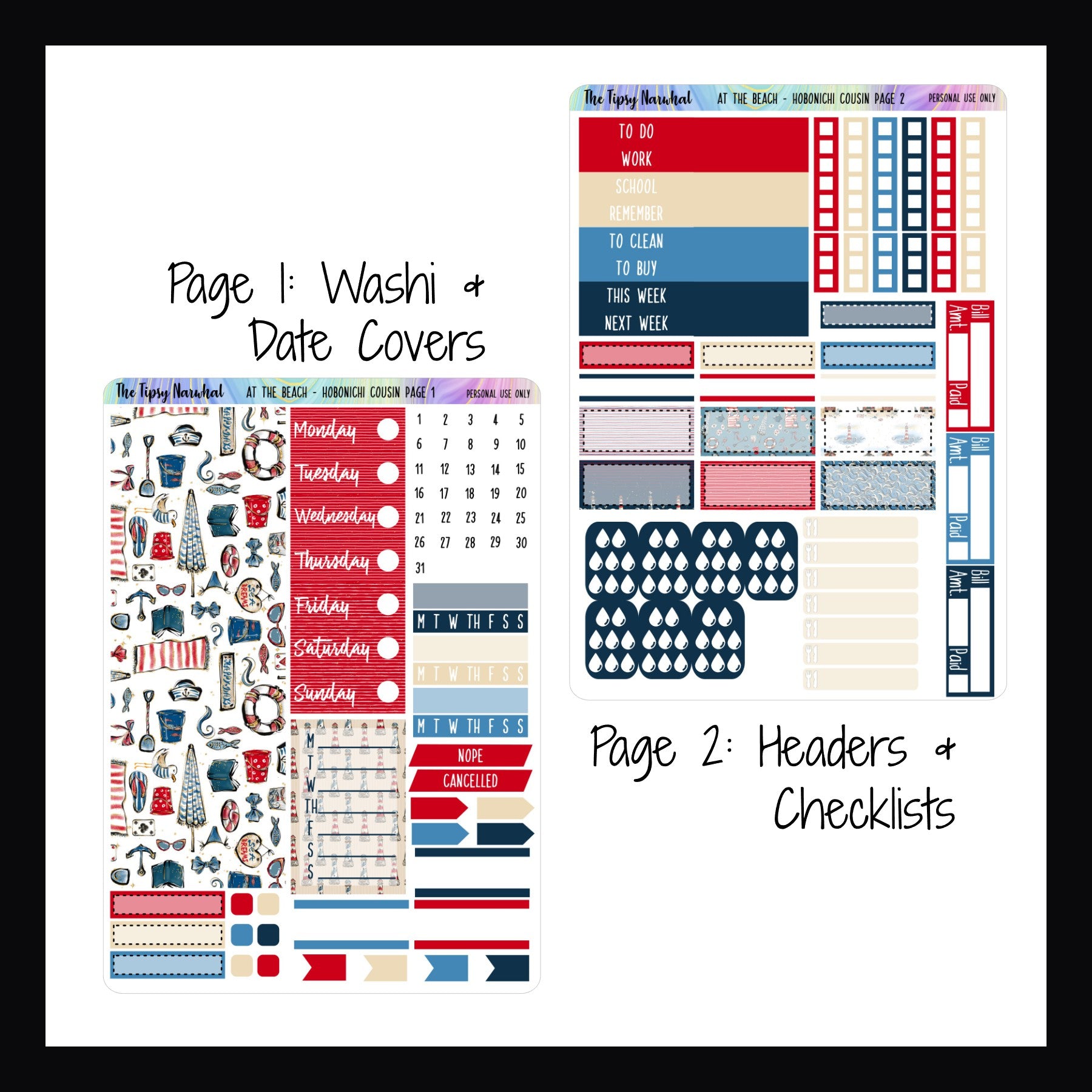 At the Beach Hobonichi Cousin Kit