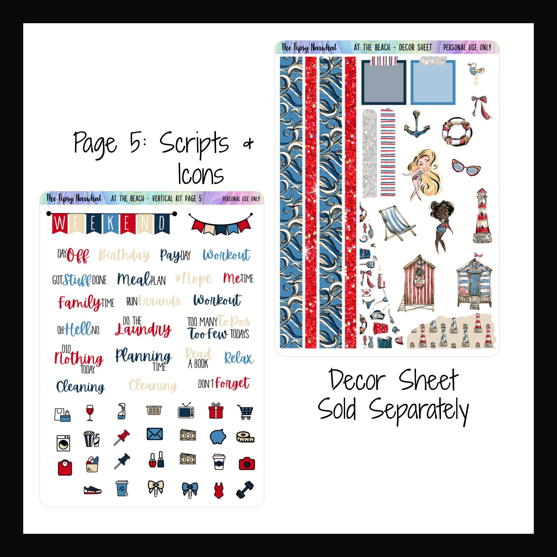 At the Beach Vertical Weekly Kit