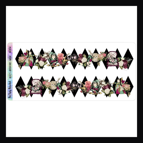 Washi Sticker Sheet in Alice's Adventures shown here over a white background.