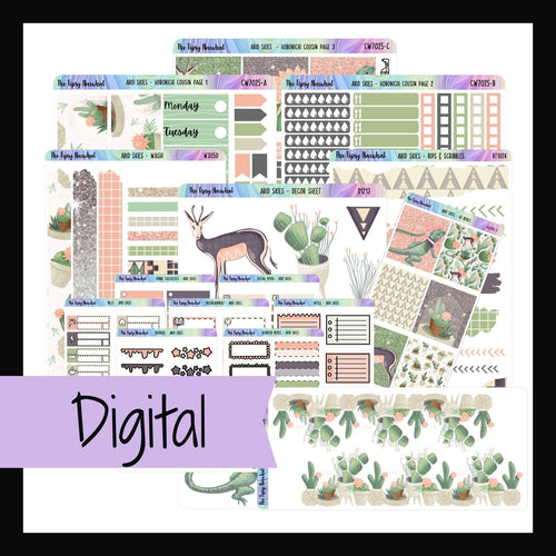 Printable Hobonichi Cousin Kit - Arid Skies collection shown on a white background