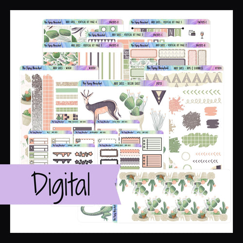 Printable Vertical Sticker Kit - The Arid Skies bundle shown on a white background
