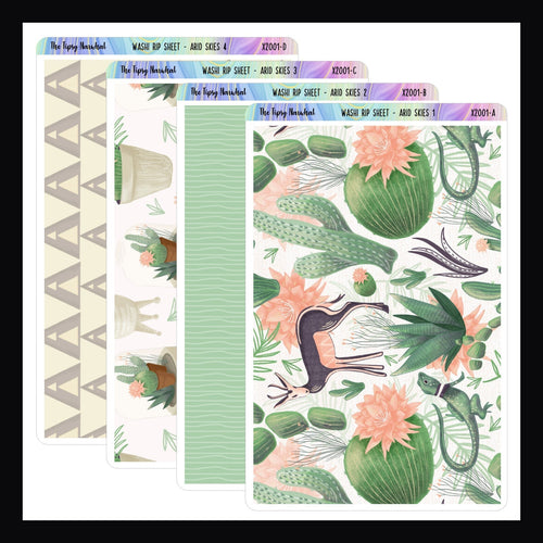 Washi Rip Sheet - Arid Skies collection shown on white background