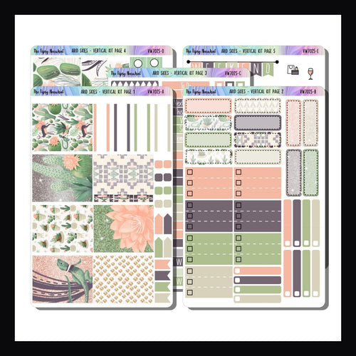 Vertical Weekly Sticker Kit - Arid Skies shown on white background.