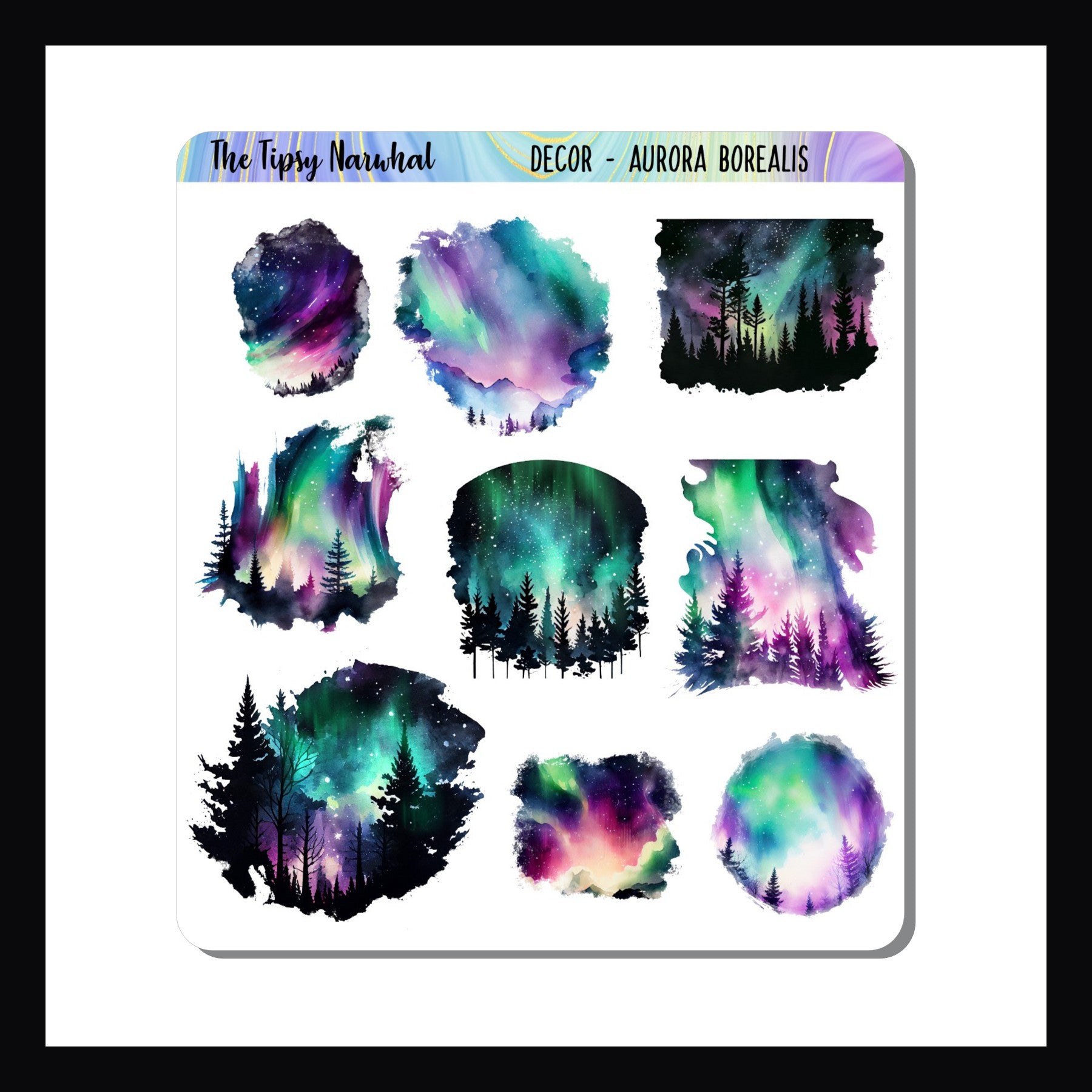 Aurora Borealis Decor Sheet