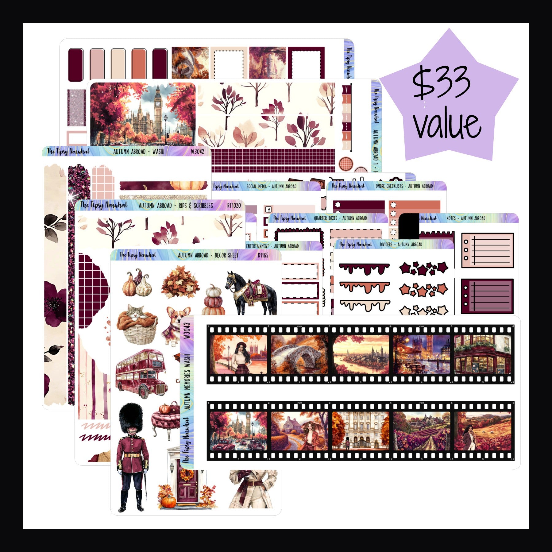 Autumn Abroad Hobonichi Weeks Bundle