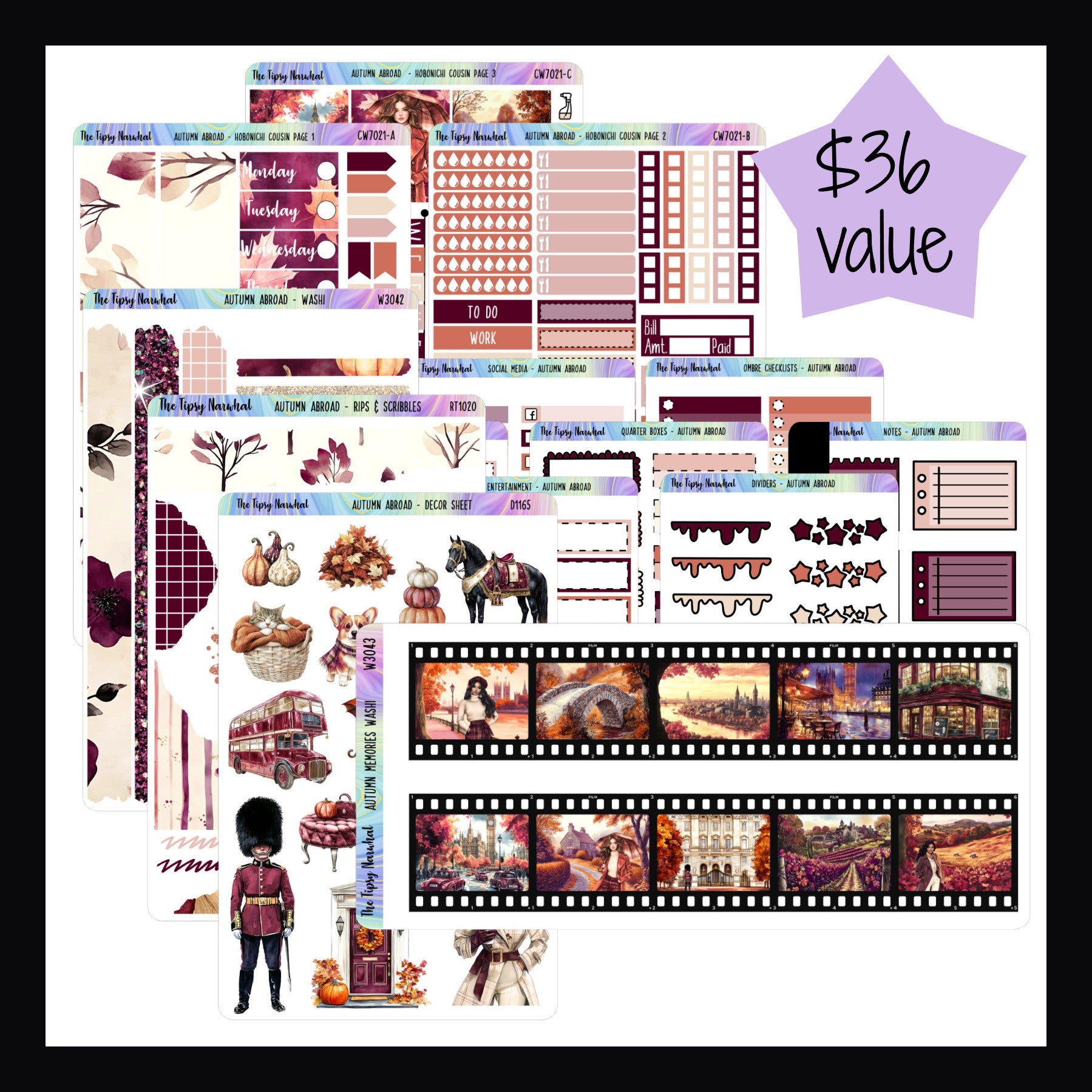 Autumn Abroad Hobonichi Cousin Bundle