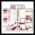 Autumn Abroad Journal Kit shown on a white background. It is a 3 page sticker kit designed with a traveling in autumn theme. 