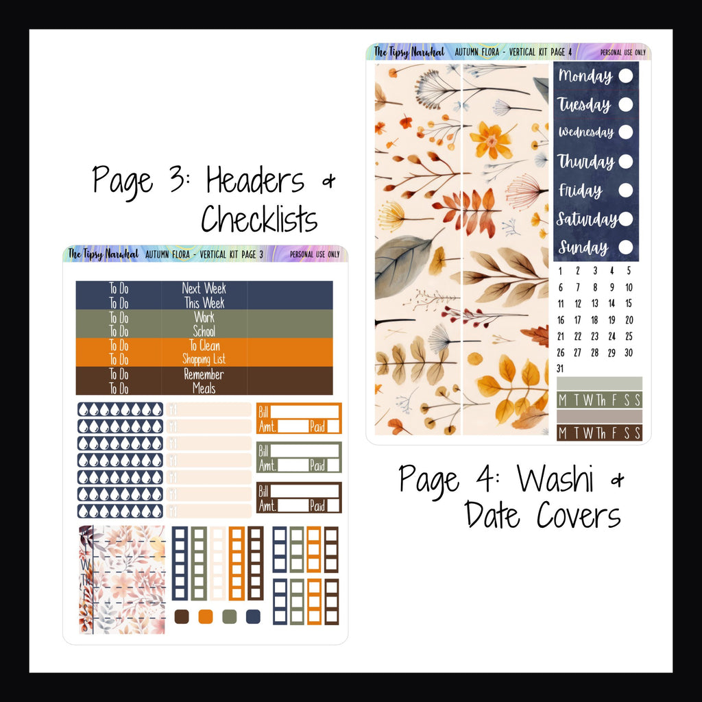 Autumn Flora Vertical Weekly Kit