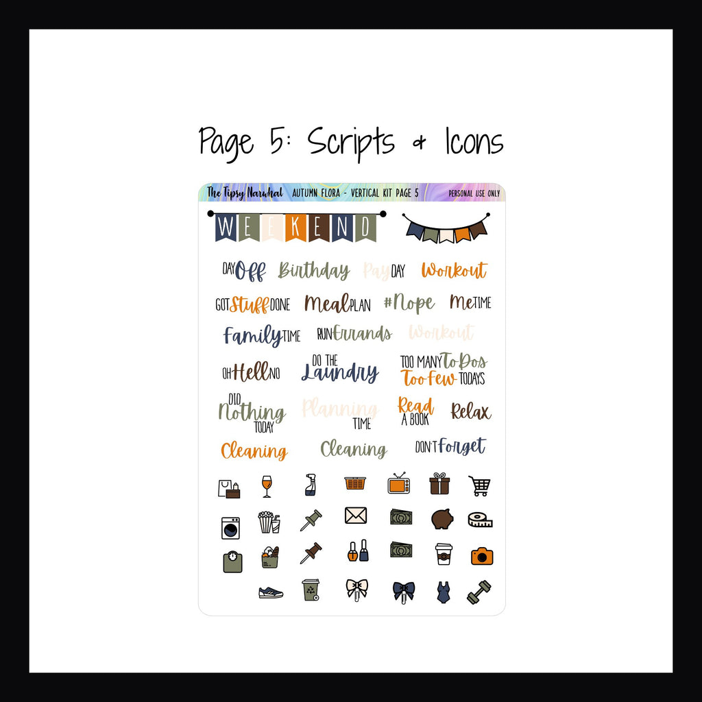 Autumn Flora Vertical Weekly Kit