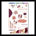 Autumn Abroad Rips & Scribbles sheet shown on a white background. Sheet features multiple stickers with a ripped design. 