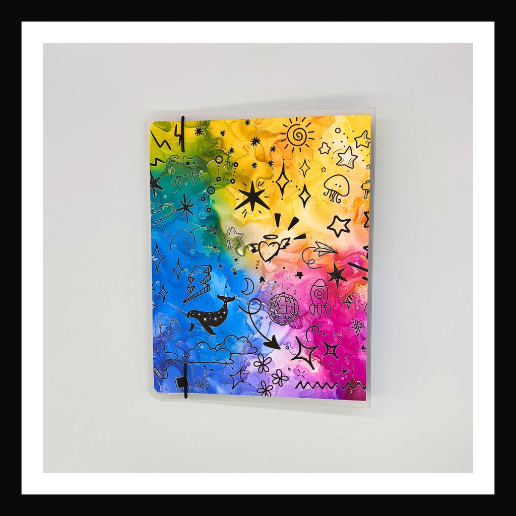 Sticker Storage - Rainbow Doodles Album back view.