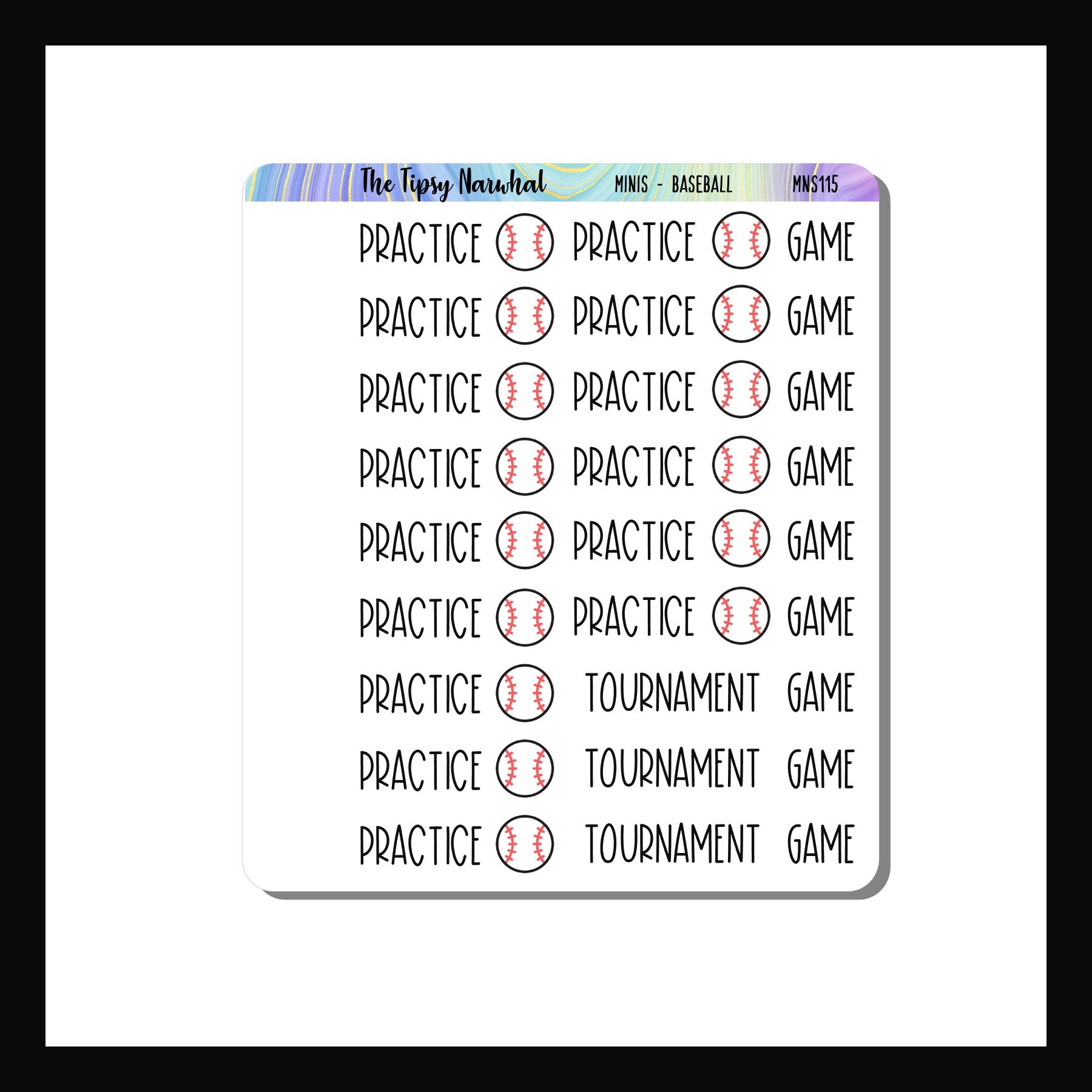 Mini Icon Sheets Baseball