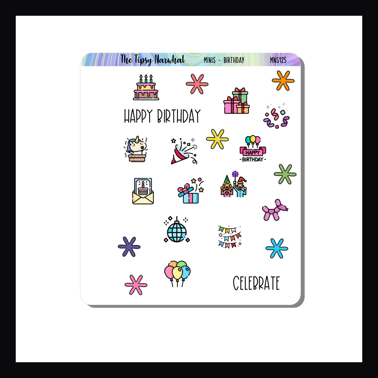 Mini Icon Sheets Birthday