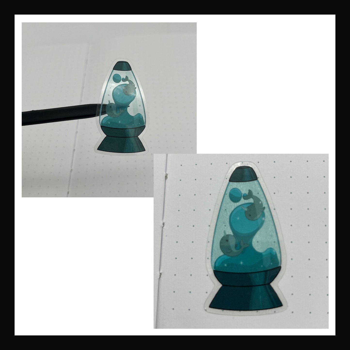 Living Lava Lamps Vinyl Stickers - Blue/Narwhals