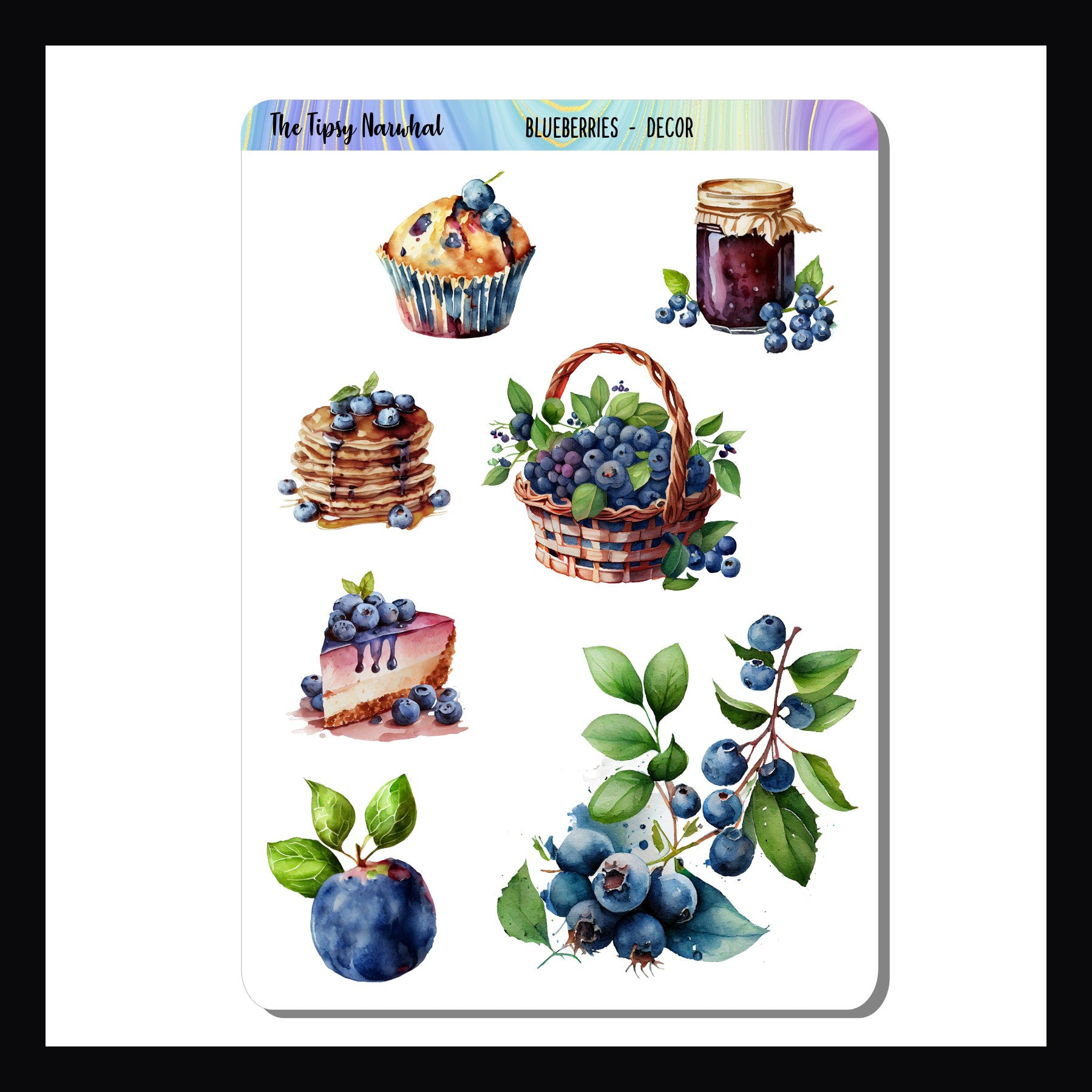 Blueberries Decor Sheet