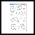 Cats Huephoria Stickers is a 4.5 x 7 inch sticker sheet featuring 15 cat themed stickers.  These coloring stickers are perfect to combine your love of planning and coloring. 