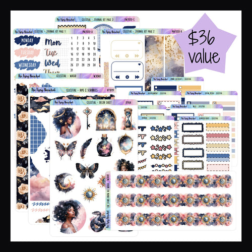 Celestial Journal Bundle. The entire Celestial collection shown here on a white background.