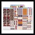 Colors of Autumn Hobonichi Cousin Kit is a three page sticker kit designed to fit the weekly and daily layouts of the Hobonichi Cousin planner.  It features a fall theme with bold colors of reds, oranges, plums and cream. 