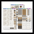 Cozy Neutrals Hobonichi Cousin Kit is a three page sticker kit designed to fit the hoboichi Cousin planners.  Features a fall aesthetic theme in a neutral color palette. 
