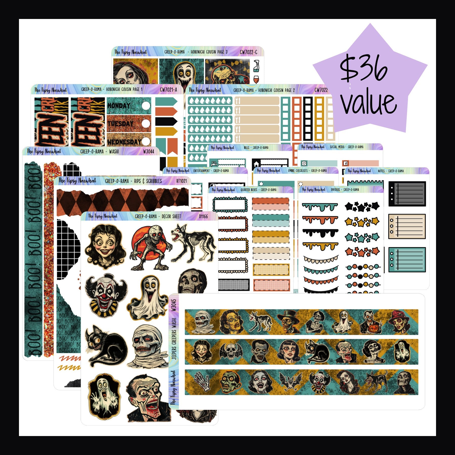 Creep-O-Rama Hobonichi Cousin Bundle