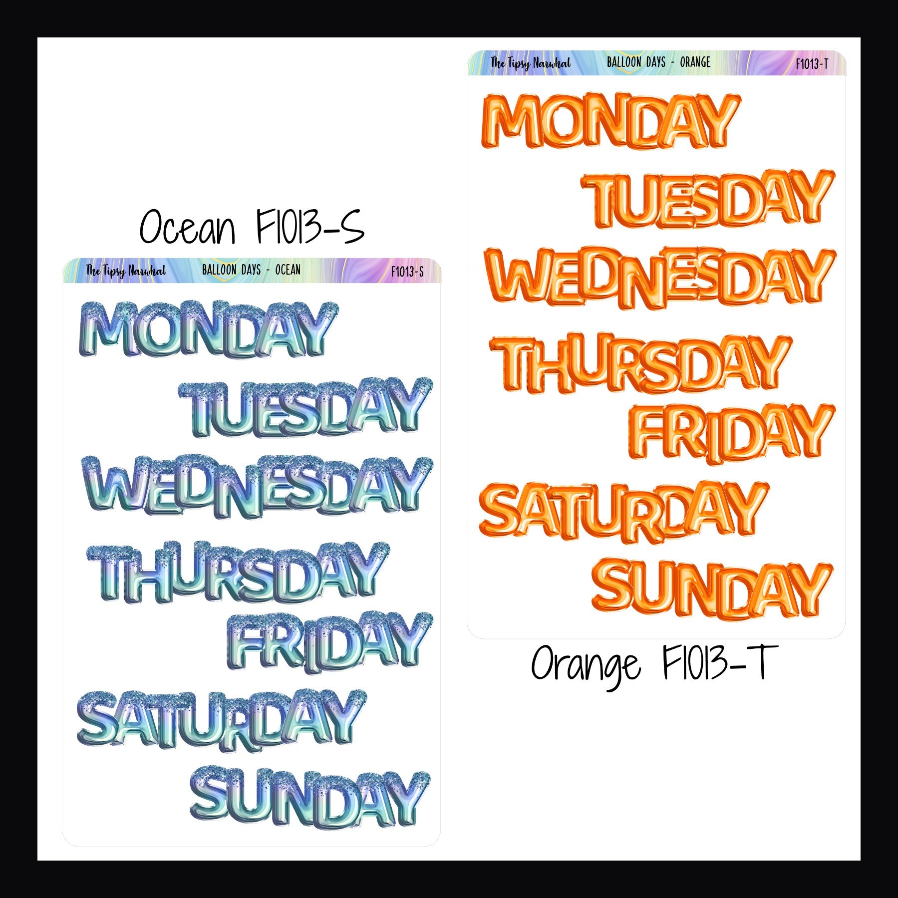 Large Daily Balloon Headers in Ocean and Orange