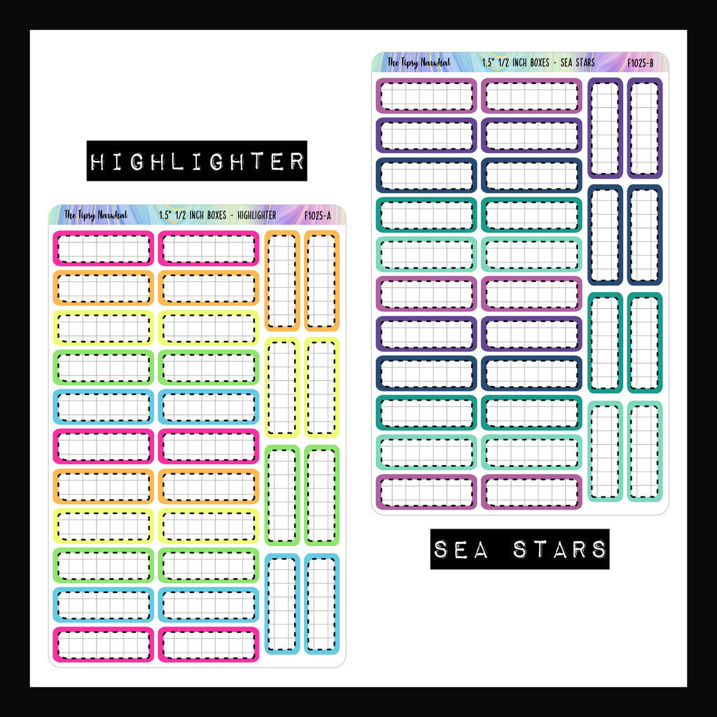 1.5 Inch Quarter Boxes - Functional Stickers