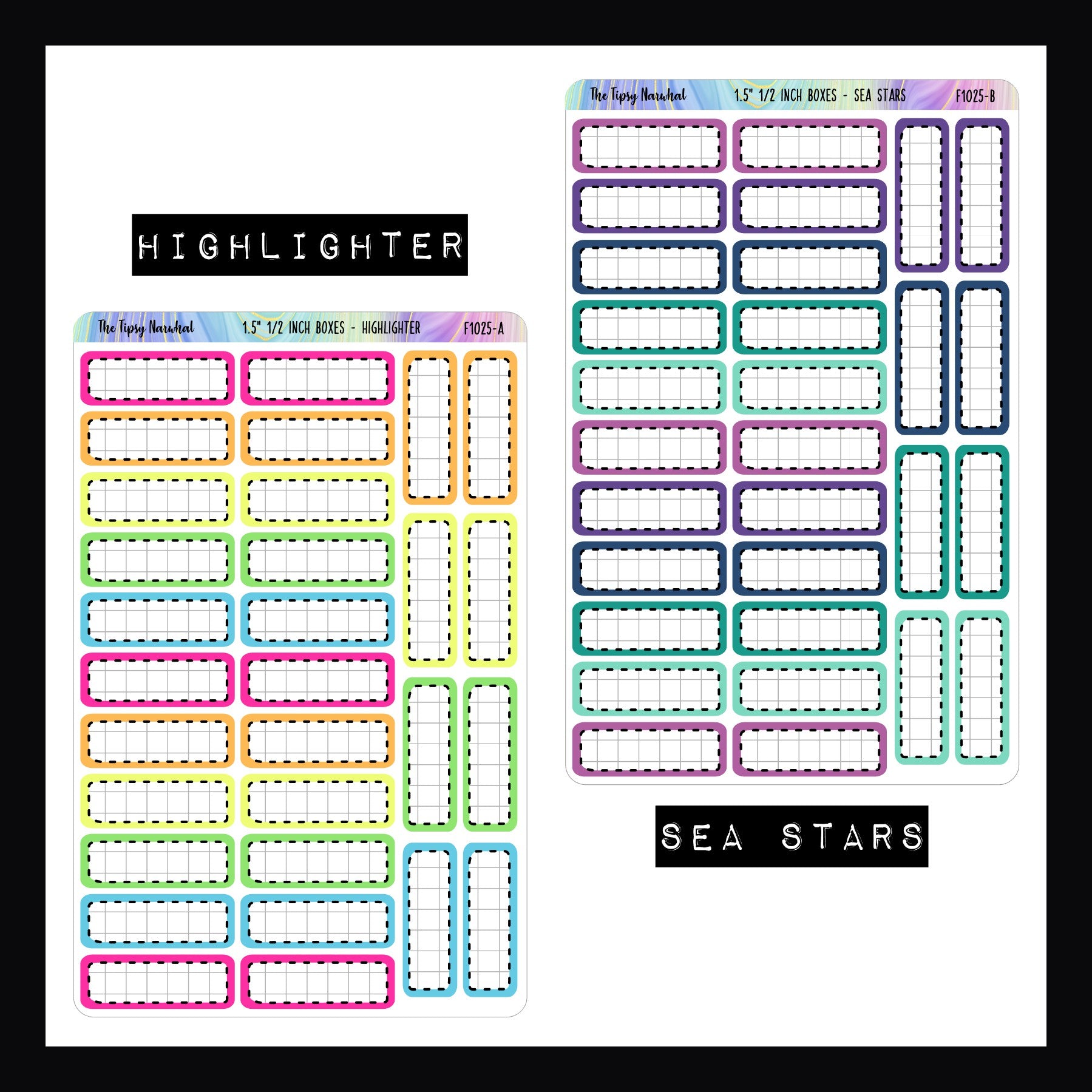 1.5 Inch Quarter Boxes - Functional Stickers