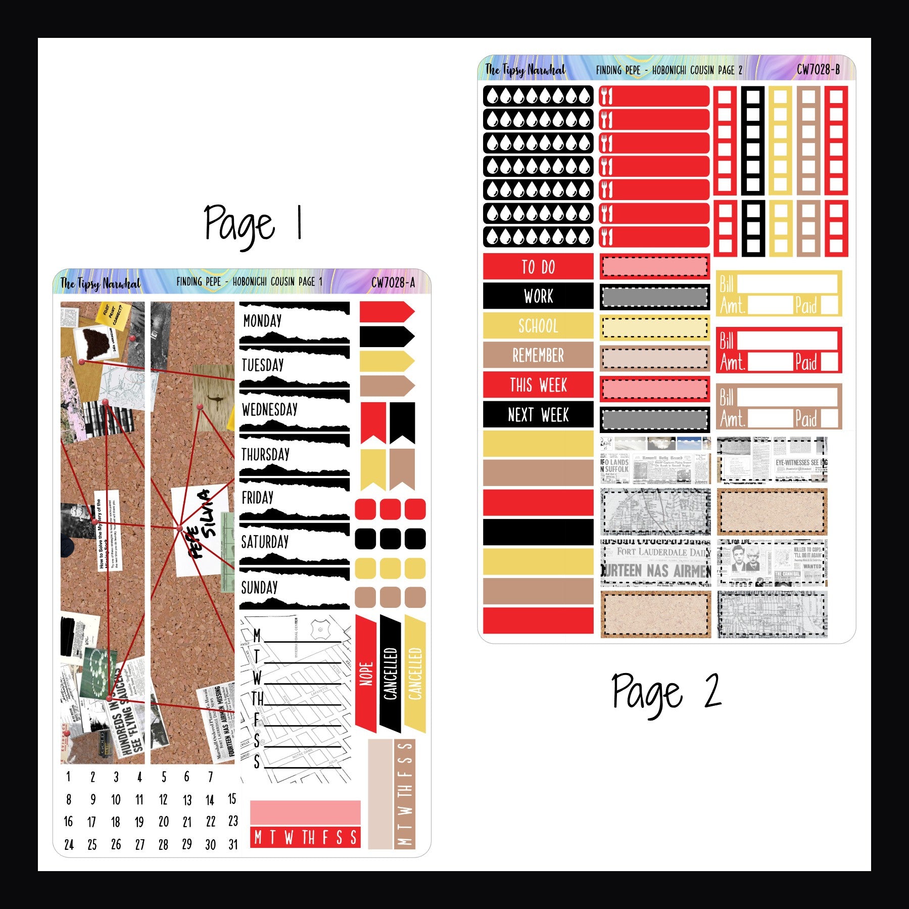 Finding Pepe Printable Hobonichi Cousin Kit