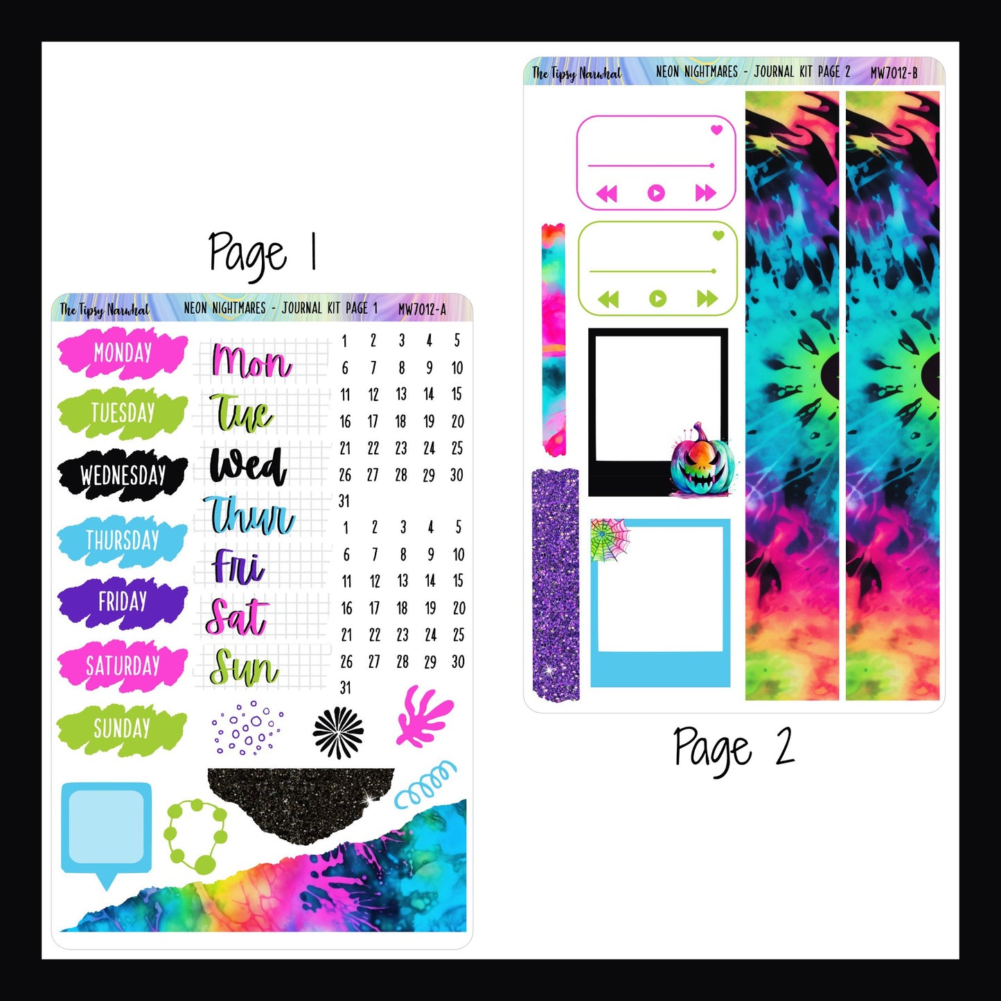 Digital Neon Nightmares Journal Kit