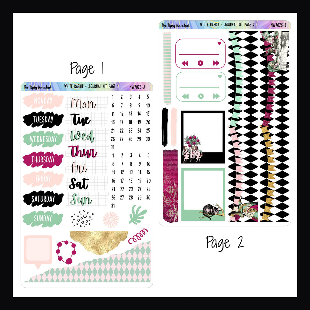 White Rabbit Journal Sticker Kit