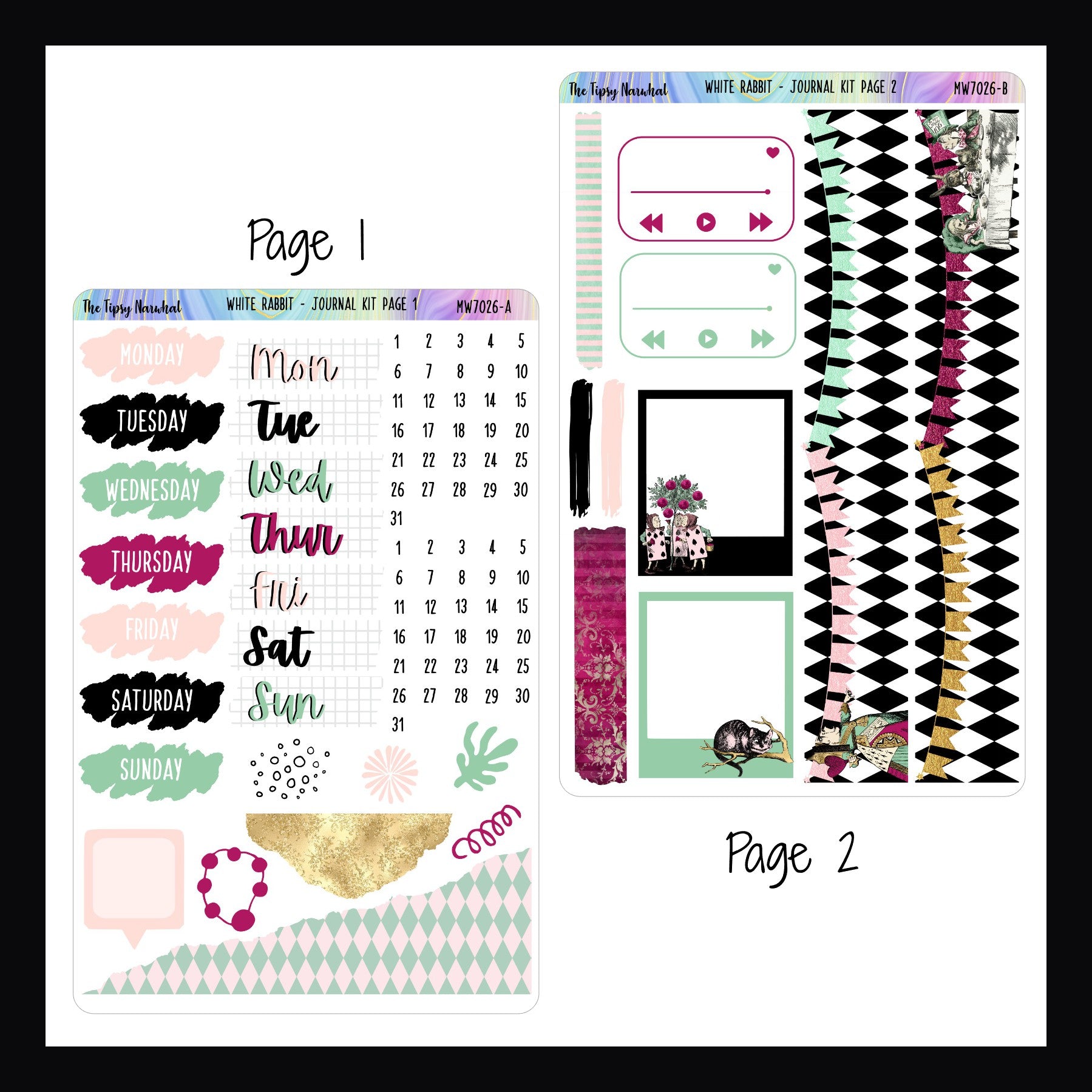 White Rabbit Journal Sticker Kit