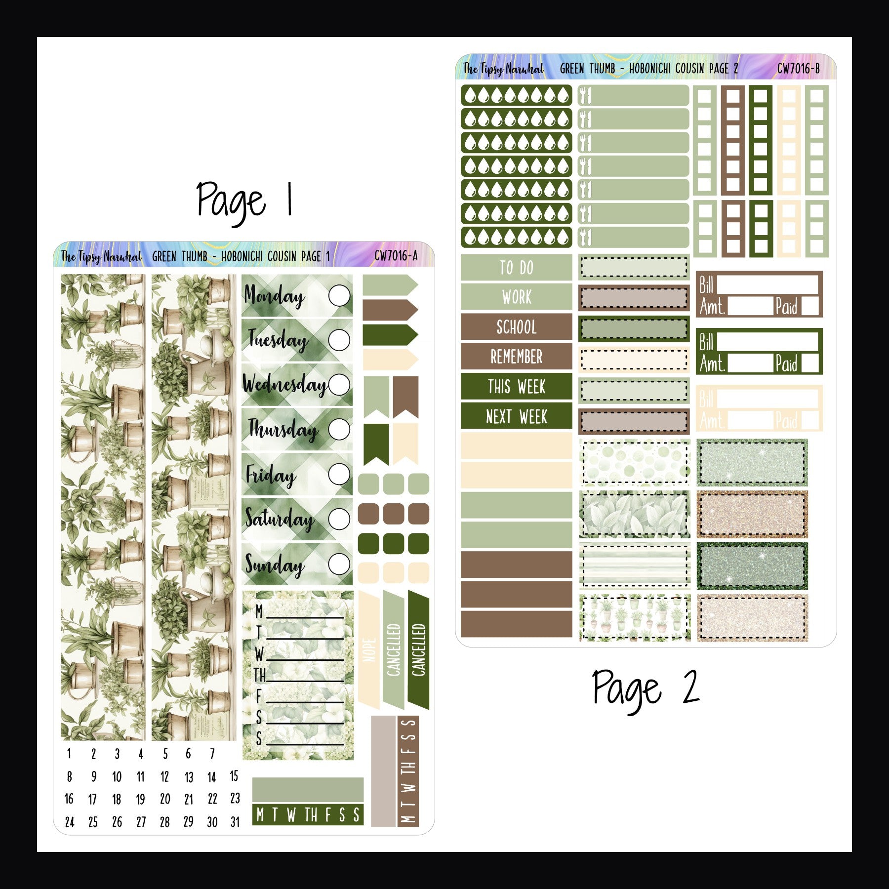 Green Thumb Hobonichi Cousin Kit